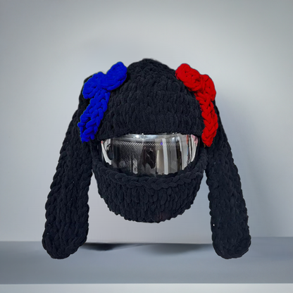 Helmet Plush Knit Bunny ears