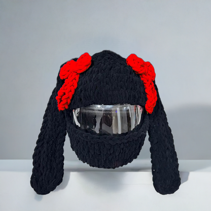 Helmet Plush Knit Bunny ears